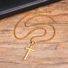 Wholesale Jewelry Fashion Geometric Stainless Steel Cross Pendant Necklace For Men With Electroplating