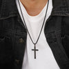 Wholesale Jewelry Fashion Geometric Stainless Steel Cross Pendant Necklace For Men With Electroplating