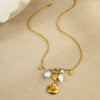 Wholesale Jewelry Fashion Geometric Stainless Steel 18K Gold Electroplated Ocean Starfish Shell Conch Bead Women's Bracelet Necklace