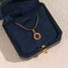 Wholesale Jewelry Fashion Geometric Stainless Steel 18K Gold Plated Smiley Face Pendant Twist Chain Necklace For Women