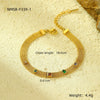 Wholesale Jewelry Fashion Geometric Stainless Steel Ribbon Woven Colorful Zircon Necklace Bracelet Suit With Electroplating For Women
