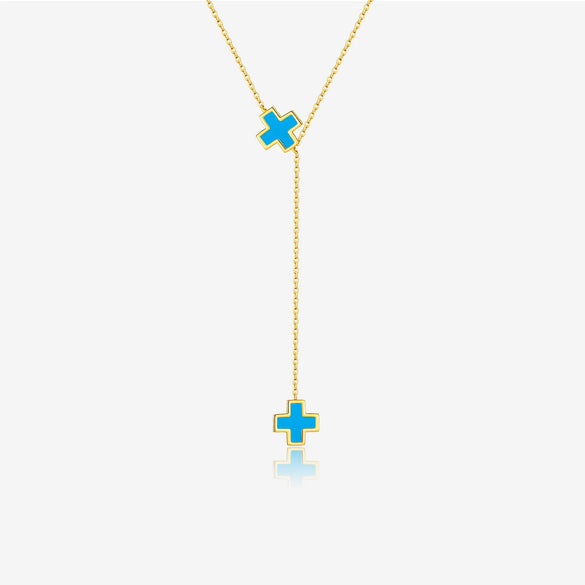 Wholesale Jewelry Fashion Geometric 925 Sterling Silver Cross Pendant Necklace For Women With Platinum And 18K Gold Electroplating