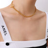 Wholesale Jewelry Fashion Geometric 316L Stainless Steel Electroplated Ot Buckle Switch Design Clavicle Chain Necklace For Women