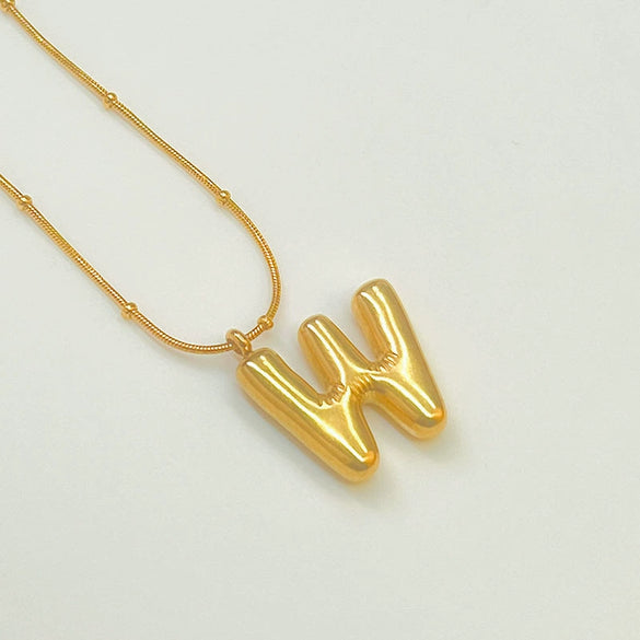 Wholesale Jewelry Fashion Letters Stainless Steel 18K Gold Plated Necklace For Women