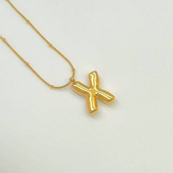 Wholesale Jewelry Fashion Letters Stainless Steel 18K Gold Plated Necklace For Women