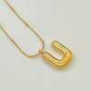Wholesale Jewelry Fashion Letters Stainless Steel 18K Gold Plated Necklace For Women