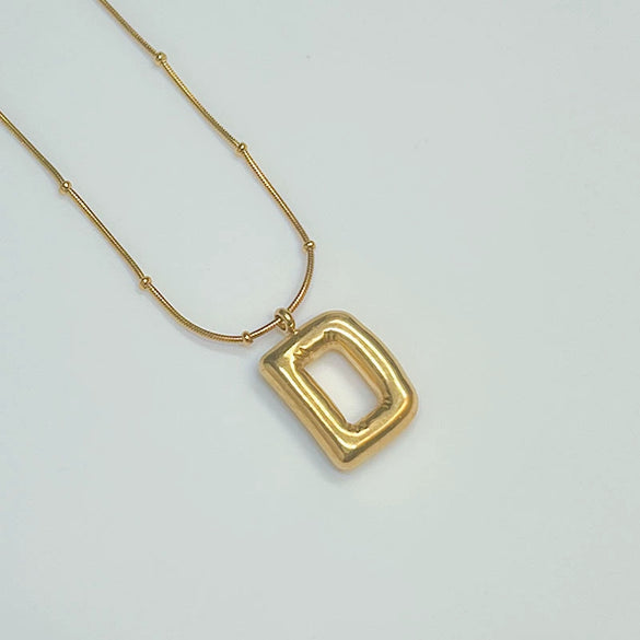 Wholesale Jewelry Fashion Letters Stainless Steel 18K Gold Plated Necklace For Women