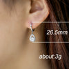 Wholesale Jewelry Fashion Natural Copper Dropshaped Microinlaid Diamond Earrings