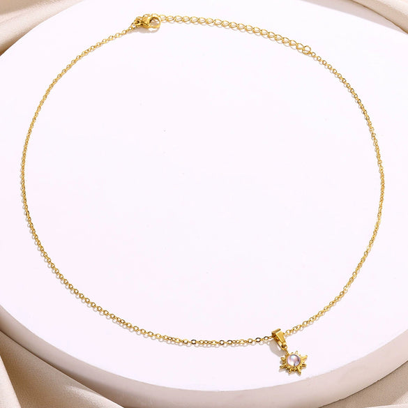 Wholesale Jewelry Fashion Natural Style Starry Sky Sun Moon Pendant Necklace Stainless Steel Copper Plated Electroplating For Women