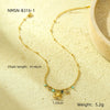 Wholesale Jewelry Fashion Ocean Style Stainless Steel 18K Gold Starfish And Conch Inlaid Zircon Necklace With Electroplating