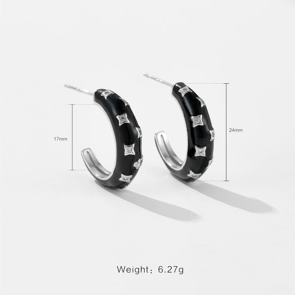 Wholesale Jewelry Fashion Ol Geometric Cshaped Copper Electroplated Earrings