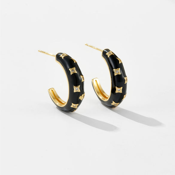 Wholesale Jewelry Fashion Ol Geometric Cshaped Copper Electroplated Earrings