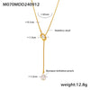 Wholesale Jewelry Fashion Ol Style Geometric 316L Stainless Steel And Alloy Inlaid Gemstones Box Chain Imitation Pearl Tassel Necklace For Unisex