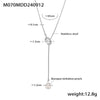 Wholesale Jewelry Fashion Ol Style Geometric 316L Stainless Steel And Alloy Inlaid Gemstones Box Chain Imitation Pearl Tassel Necklace For Unisex