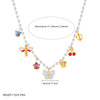 Wholesale Jewelry Fashion Pearl Chain Insect Pattern Stainless Steel Pendant Necklace With Electroplating