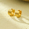 Wholesale Jewelry Fashion Personality Titanium Steel And 18K Gold U Shape Electroplated Earrings For Women