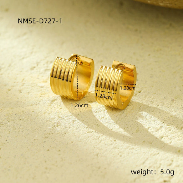 Wholesale Jewelry Fashion Personality Titanium Steel And 18K Gold U Shape Electroplated Earrings For Women