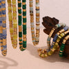 Wholesale Jewelry Fashion Retro Geometric Stainless Steel And Titanium Steel 18K Gold Plated Frisbee Natural Stone Beads Necklace And Bracelet For Women