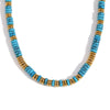 Wholesale Jewelry Fashion Retro Geometric Stainless Steel And Titanium Steel 18K Gold Plated Frisbee Natural Stone Beads Necklace And Bracelet For Women