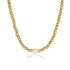 Wholesale Jewelry Fashion Simple Design Stainless Steel 18K Gold Plated Beaded Pearl Clavicle Chain For Women