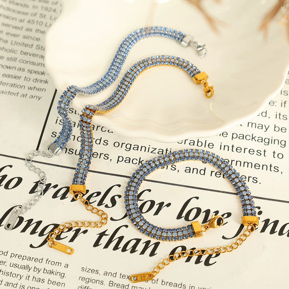 Wholesale Jewelry Fashion Simple Light Luxury Design Bracelet 316L Stainless Steel 18K Gold Plated Inlaid Natural Stone