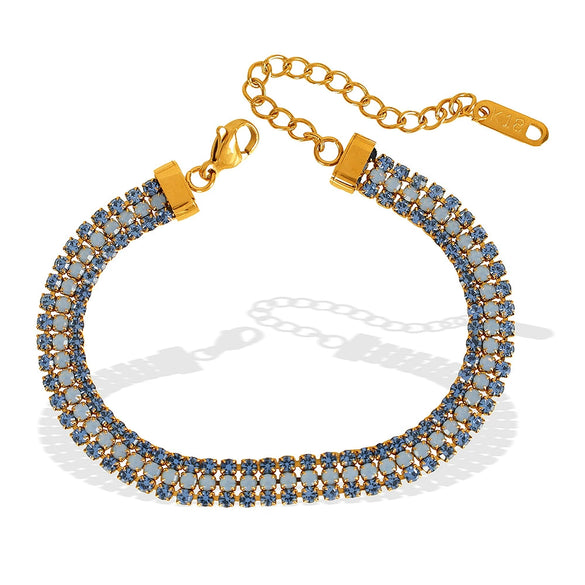 Wholesale Jewelry Fashion Simple Light Luxury Design Bracelet 316L Stainless Steel 18K Gold Plated Inlaid Natural Stone