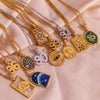 Wholesale Jewelry Fashion Simple Stainless Steel And Titanium Steel 18K Gold Plated Microinlaid Geometric Vintage Necklace For Women