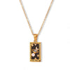 Wholesale Jewelry Fashion Simple Stainless Steel And Titanium Steel 18K Gold Plated Microinlaid Geometric Vintage Necklace For Women