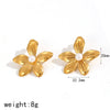 Wholesale Jewelry Fashion Stainless Steel And Titanium Steel Plants Flowers Electroplating Pendant Necklace And Earrings Set For Women