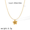 Wholesale Jewelry Fashion Stainless Steel And Titanium Steel Plants Flowers Electroplating Pendant Necklace And Earrings Set For Women