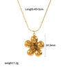 Wholesale Jewelry Fashion Stainless Steel And Titanium Steel Plants Flowers Electroplating Pendant Necklace And Earrings Set For Women