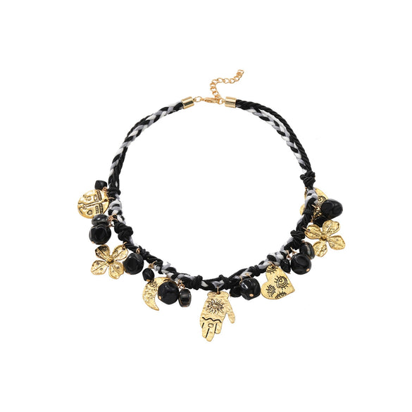 Wholesale Jewelry Fashion Style Heart Geometric Plastic Resin Alloy Electroplated Handmade Multilayer Women's Necklace