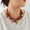Wholesale Jewelry Fashion Style Heart Geometric Plastic Resin Alloy Electroplated Handmade Multilayer Women's Necklace