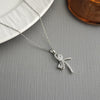 Wholesale Jewelry Fashion Titanium Steel Copper Zircon Bow Electroplating Necklace For Women
