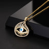 Wholesale Jewelry Fashionable Cute Devil's Eye Geometric Copper Ochain Pendant Necklace For Women Electroplated