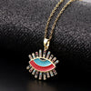 Wholesale Jewelry Fashionable Cute Devil's Eye Geometric Copper Ochain Pendant Necklace For Women Electroplated