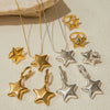 Wholesale Jewelry Five Pointed Star Titanium Steel And Stainless Steel Ring Necklace Earrings With Electroplating