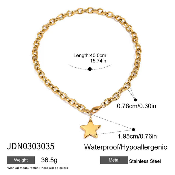 Wholesale Jewelry Five Pointed Star Titanium Steel And Stainless Steel Ring Necklace Earrings With Electroplating