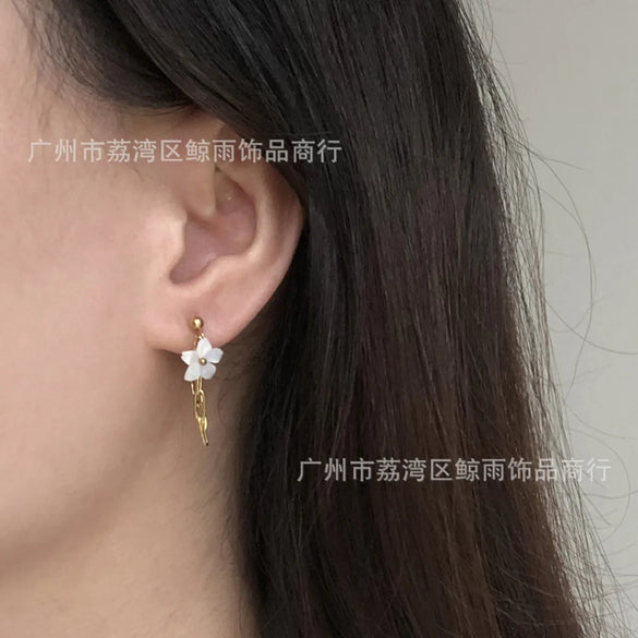 Inlaid Shell Titanium Steel Earrings Ear Studs