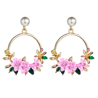 Wholesale Jewelry Flower Ceramic Pearl Earrings Nihaojewelry