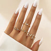Wholesale Jewelry Flower Geometric Alloy Ring Multipiece Set For Women