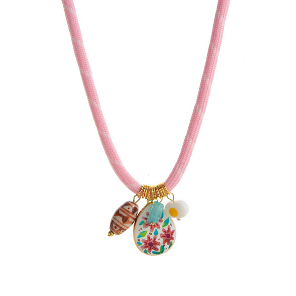 Wholesale Jewelry Flower Pendant Copper Necklace Electroplating Style