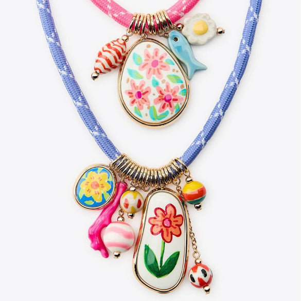 Wholesale Jewelry Flower Pendant Copper Necklace Electroplating Style