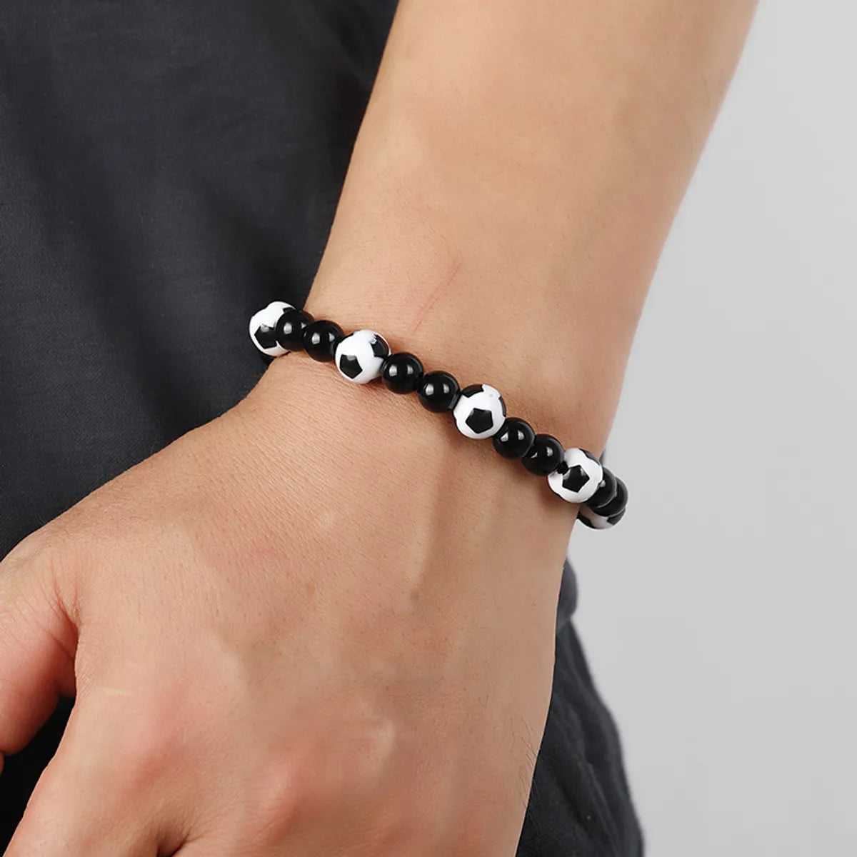 Wholesale Jewelry Football Black Beaded Bracelet Gooddiy