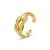 Wholesale Jewelry French Geometric Lucky Knot Open Ring Titanium Steel 18K Gold Electroplated