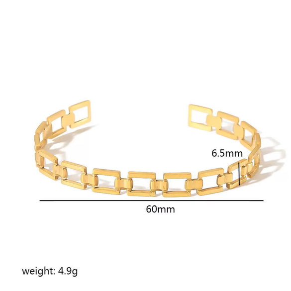 Wholesale Jewelry French Retro Love Opening Stainless Steel Bracelet Electroplated