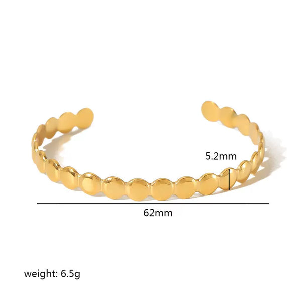 Wholesale Jewelry French Retro Love Opening Stainless Steel Bracelet Electroplated