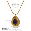 Wholesale Jewelry French Retro Maillard Autumn And Winter Tiger Eye Stone 316L Stainless Steel Necklace Electroplating For Women