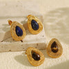 Wholesale Jewelry French Retro Maillard Autumn And Winter Tiger Eye Stone 316L Stainless Steel Necklace Electroplating For Women
