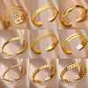 Wholesale Jewelry French Retro Niche Design Stainless Steel Opening Bracelet For Women With Electroplating And Geometric Style